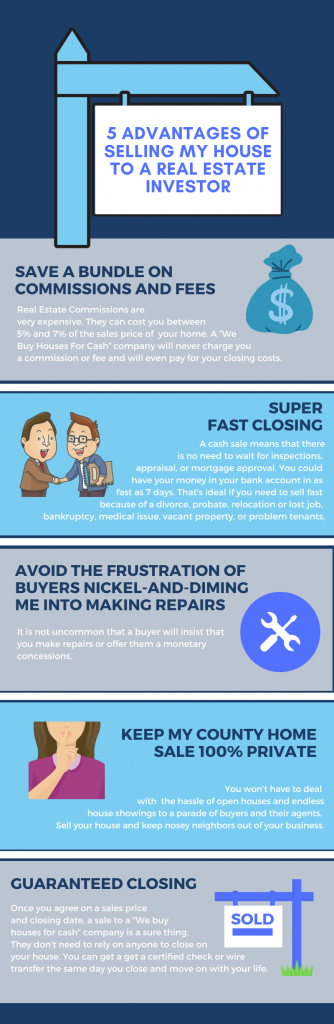 5 advantages of selling my house to a real estate investor infographic